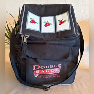 Black Cooler Lunch Bag Cherries Printed